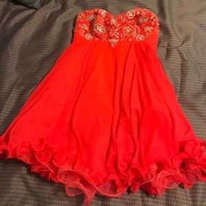 Special occasion orange homecoming dress
